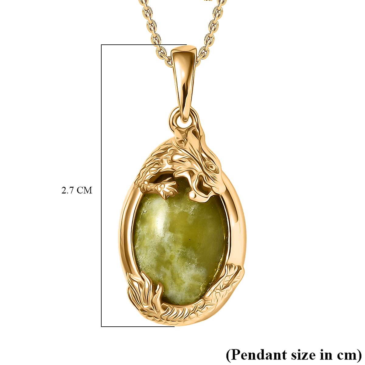 EverTrue Connemara Marble Dragon Pendant with Chain (Size - 20) 6.30 Ct. 4423411 5