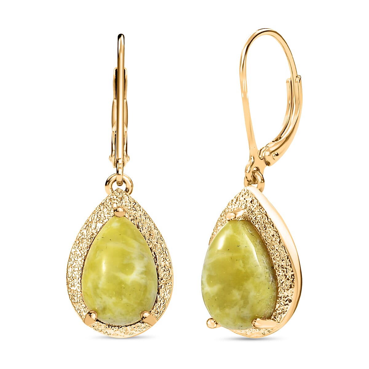 EverTrue Connemara Marble Solitaire Lever Back Earring in Yellow Gold Tone 6.04 Ct. 8285118 0