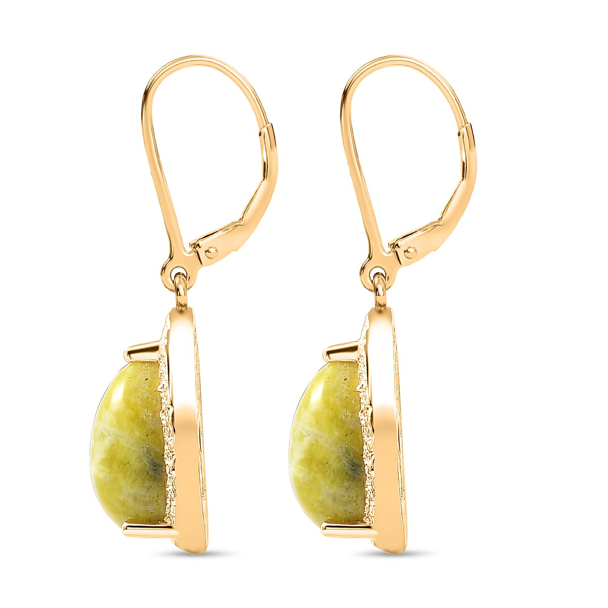 EverTrue Connemara Marble Solitaire Lever Back Earring in Yellow Gold Tone 6.04 Ct. 8285118 4
