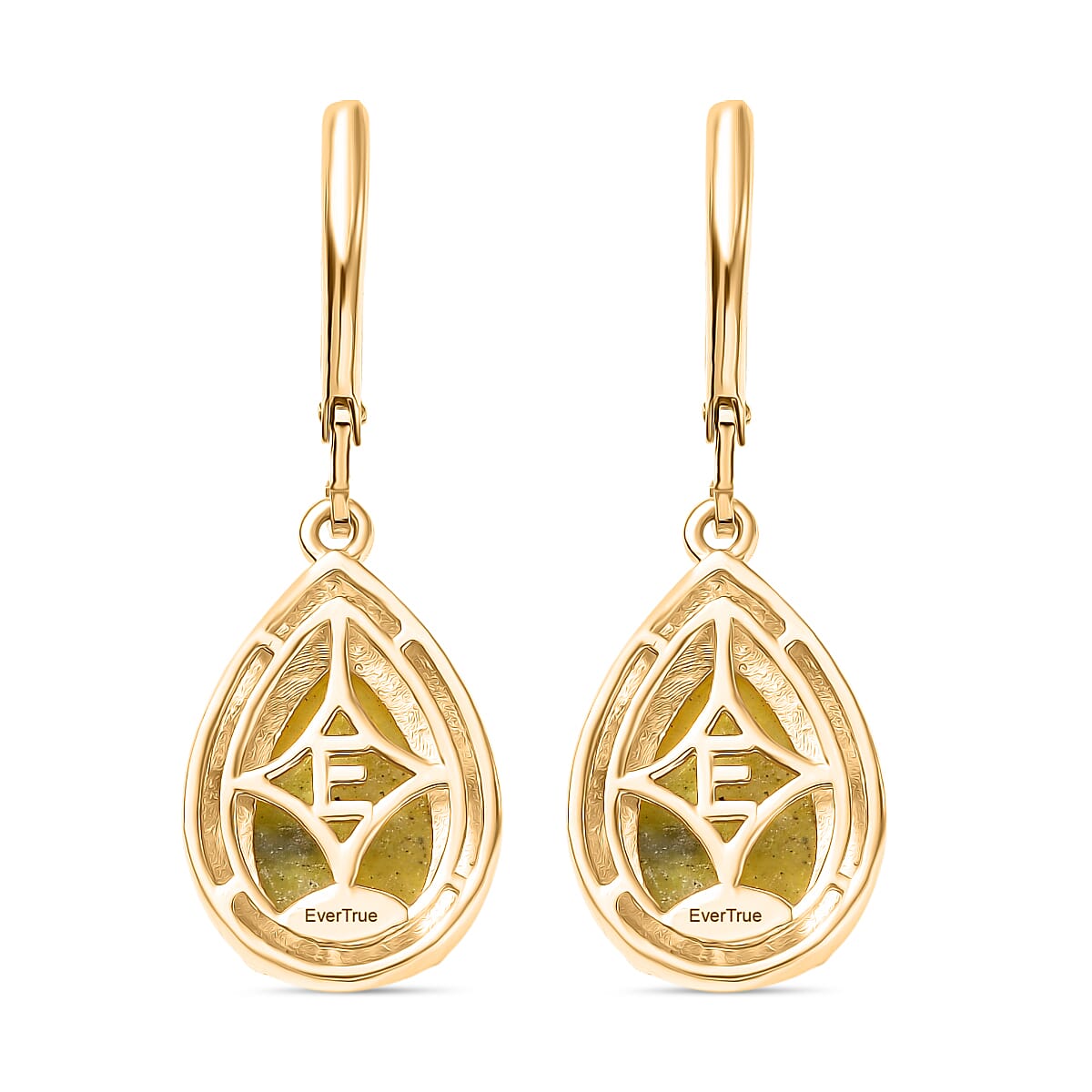 EverTrue Connemara Marble Solitaire Lever Back Earring in Yellow Gold Tone 6.04 Ct. 8285118 5