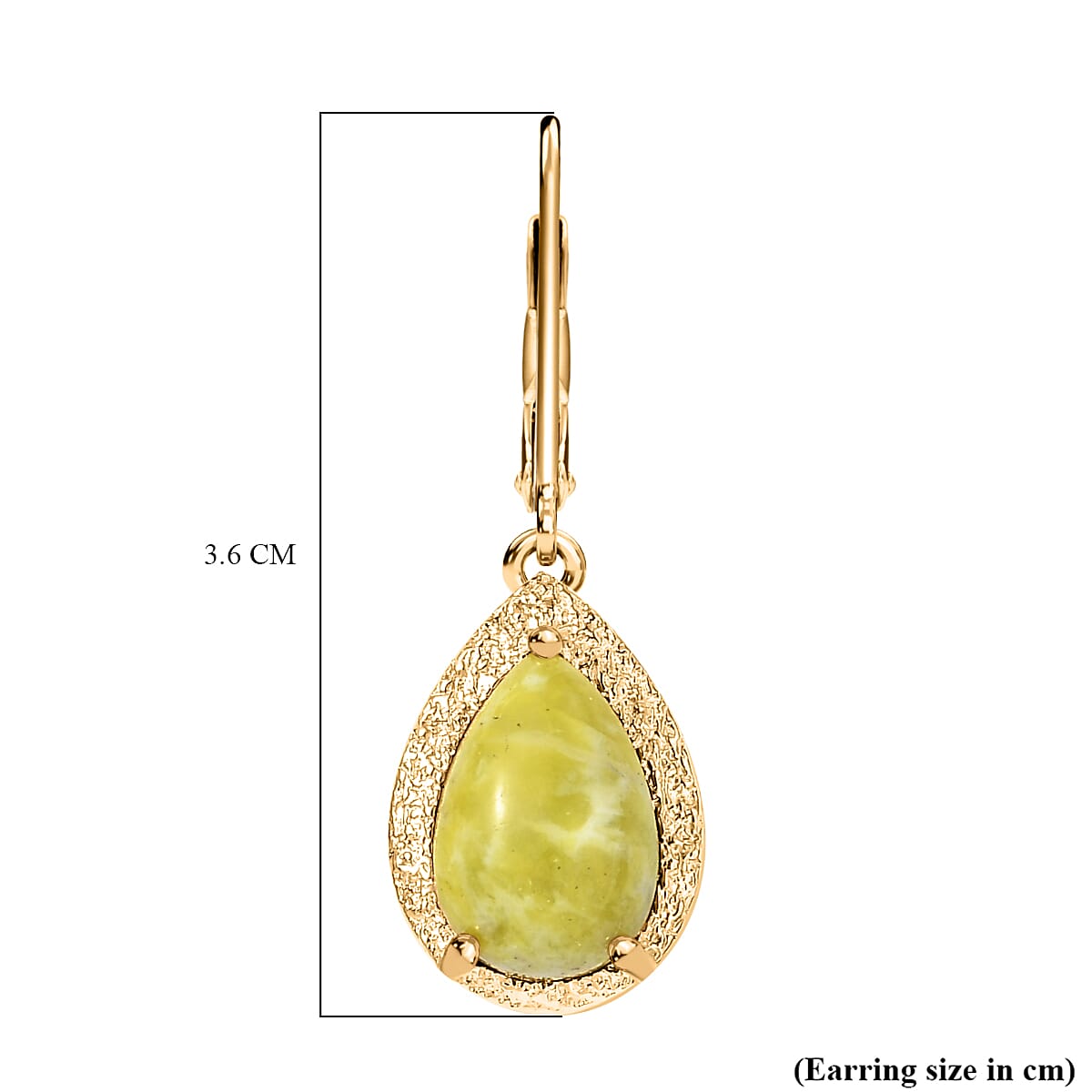 EverTrue Connemara Marble Solitaire Lever Back Earring in Yellow Gold Tone 6.04 Ct. 8285118 6