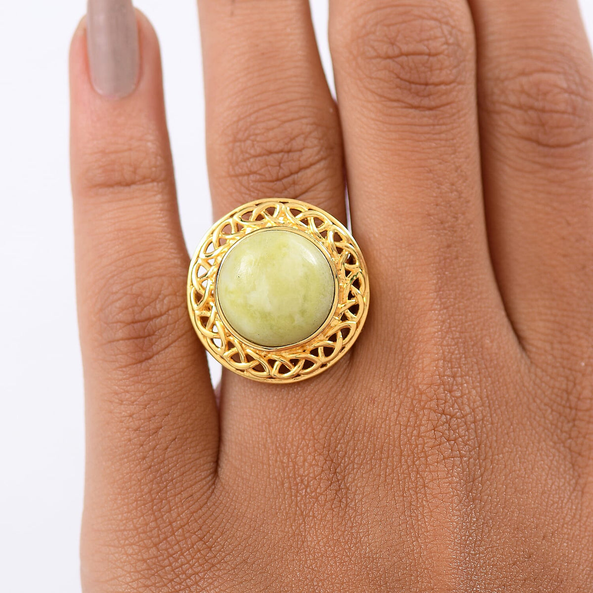 EverTrue Connemara Marble Solitaire Ring in Yellow Gold Tone 10.02 Ct. 8272314 3