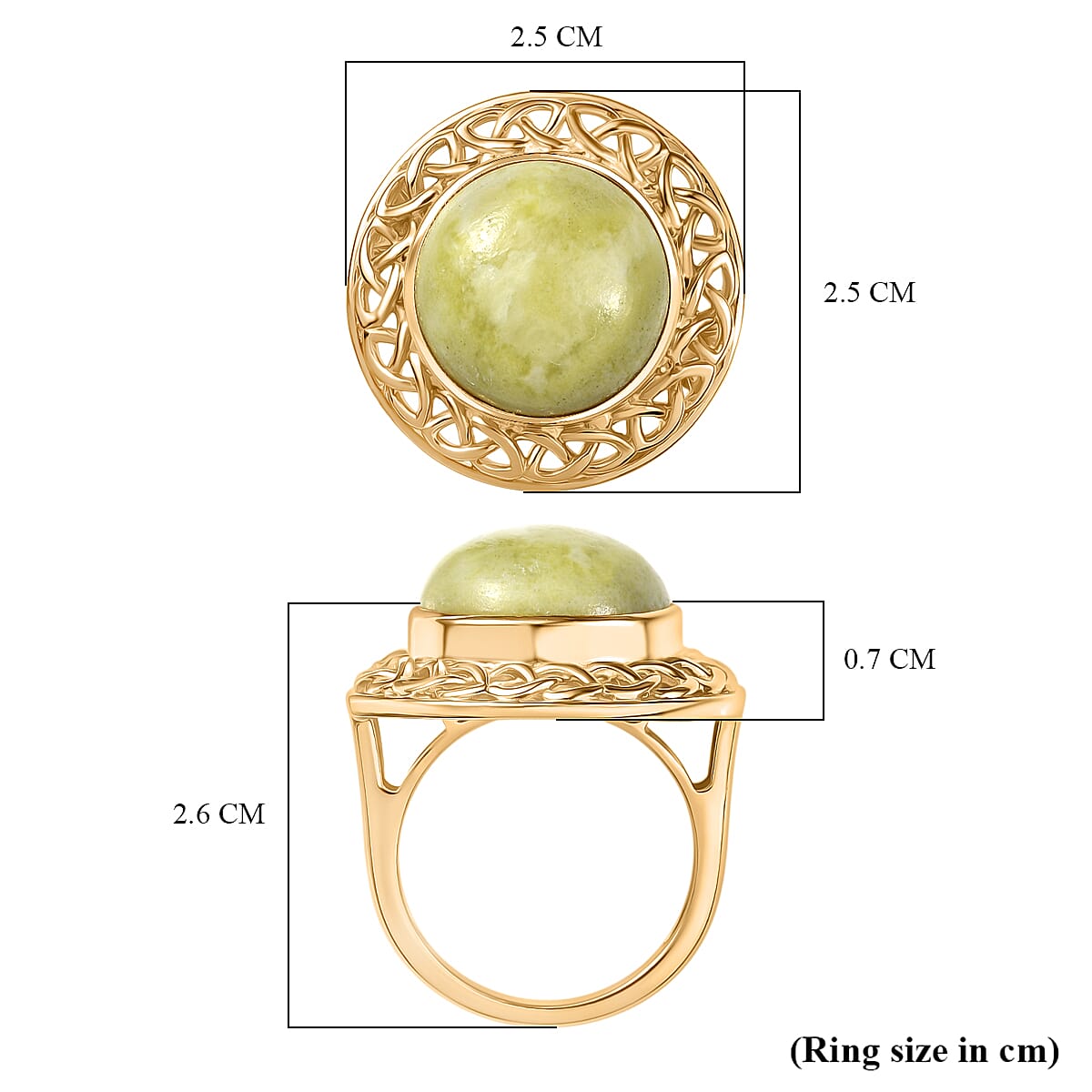 EverTrue Connemara Marble Solitaire Ring in Yellow Gold Tone 10.02 Ct. 8272314 6