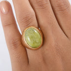 EverTrue Connemara Marble Solitaire Ring in Yellow Gold Tone 12.48 Ct.