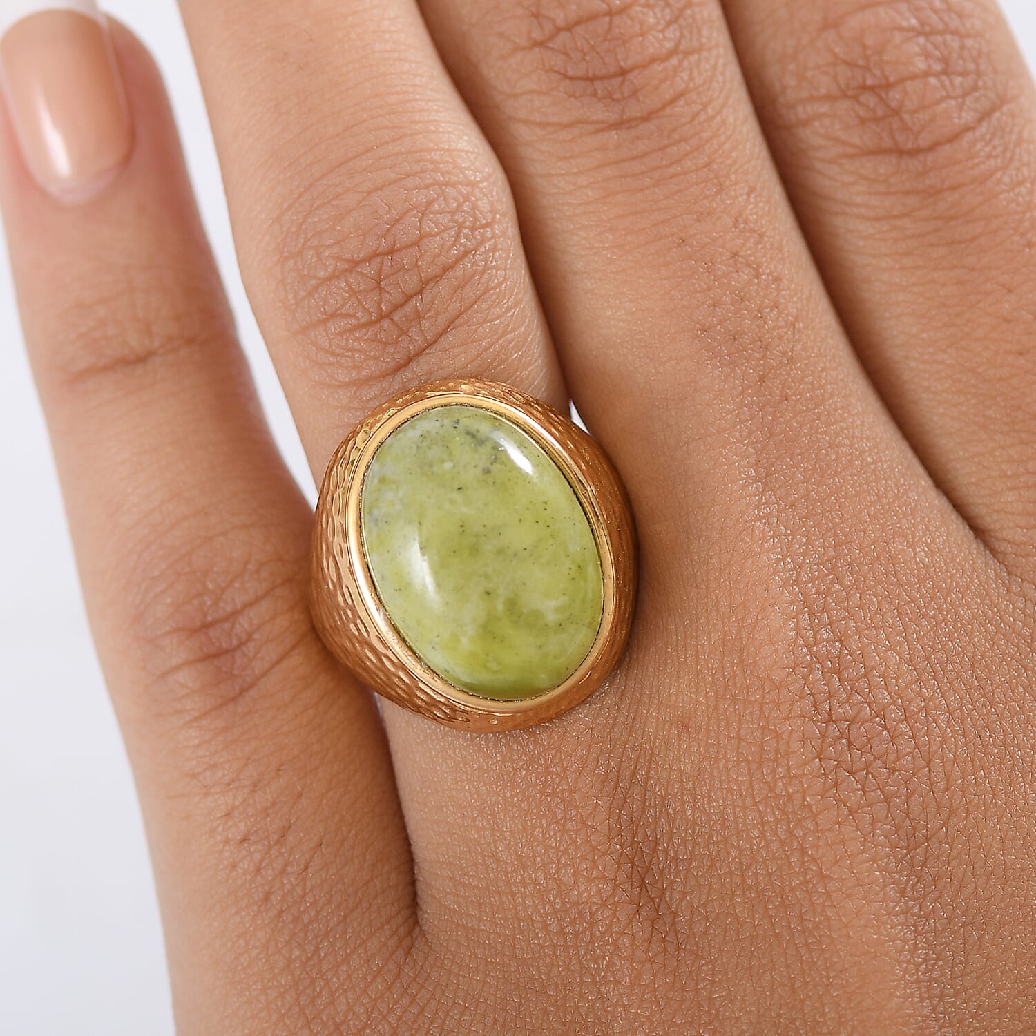EverTrue Connemara Marble Solitaire Ring in Yellow Gold Tone 12.48 Ct. 8285107 3