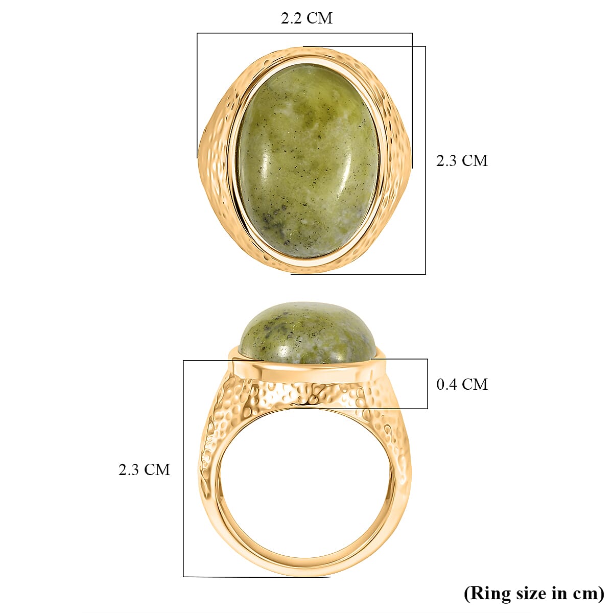 EverTrue Connemara Marble Solitaire Ring in Yellow Gold Tone 12.48 Ct. 8285107 6