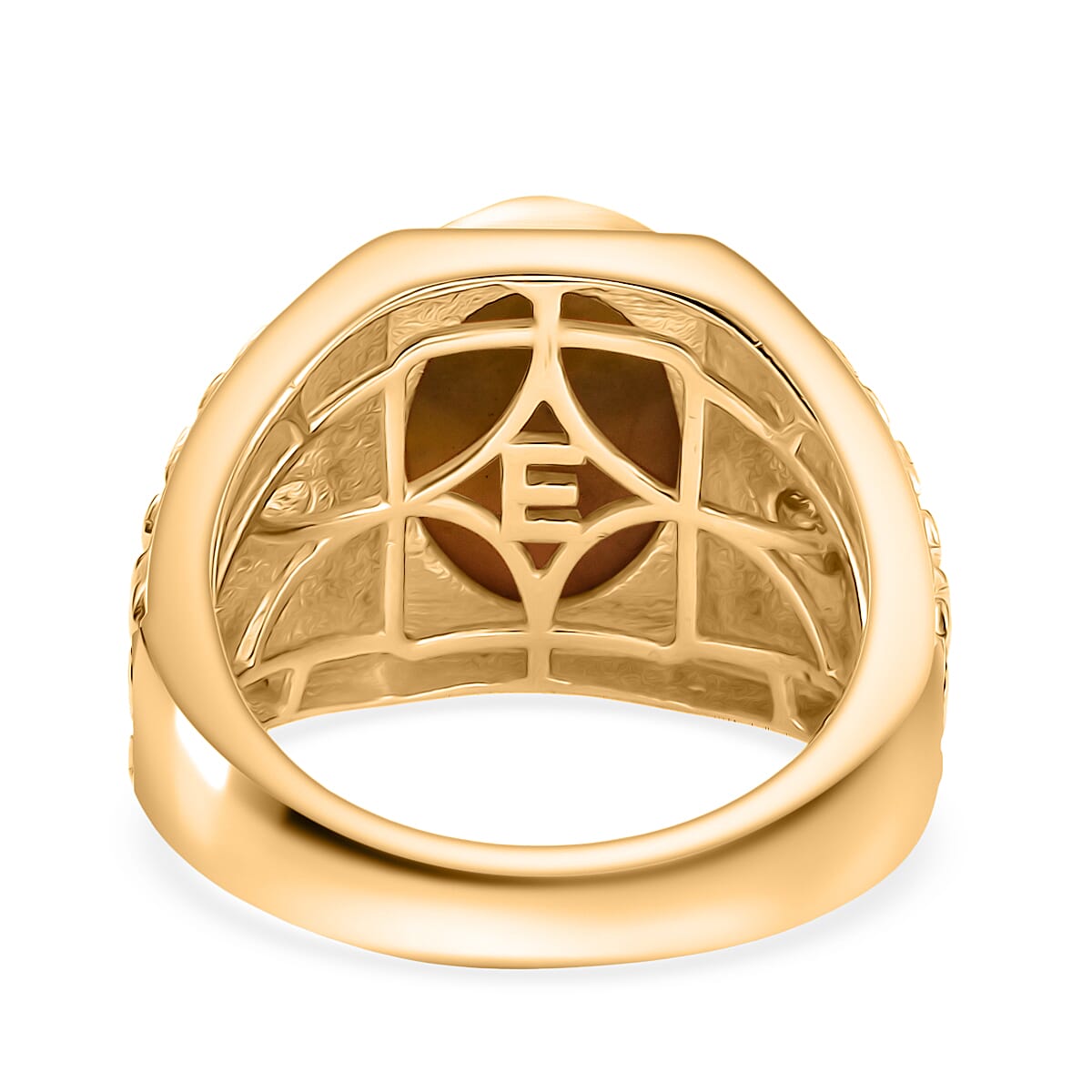 EverTrue Connemara Marble &amp; White Zircon Mens Ring in Yellow Gold Tone 8.90 Ct. 8296420 5