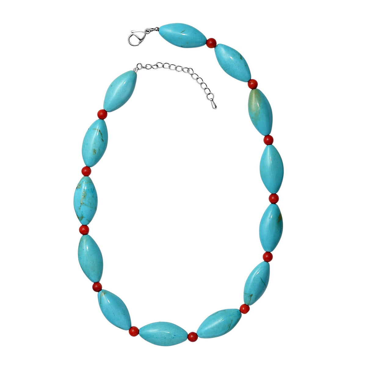 EverTrue - Blue Magnesite &amp; Coral Necklace (Size - 18-2 Ext) 375.00 Ct. 8241877 4