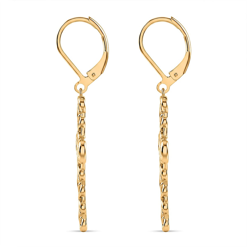 Bronzella Collection - EverTrue Byzantine Link Cross Earring with Lever Back in 18K Gold Plating