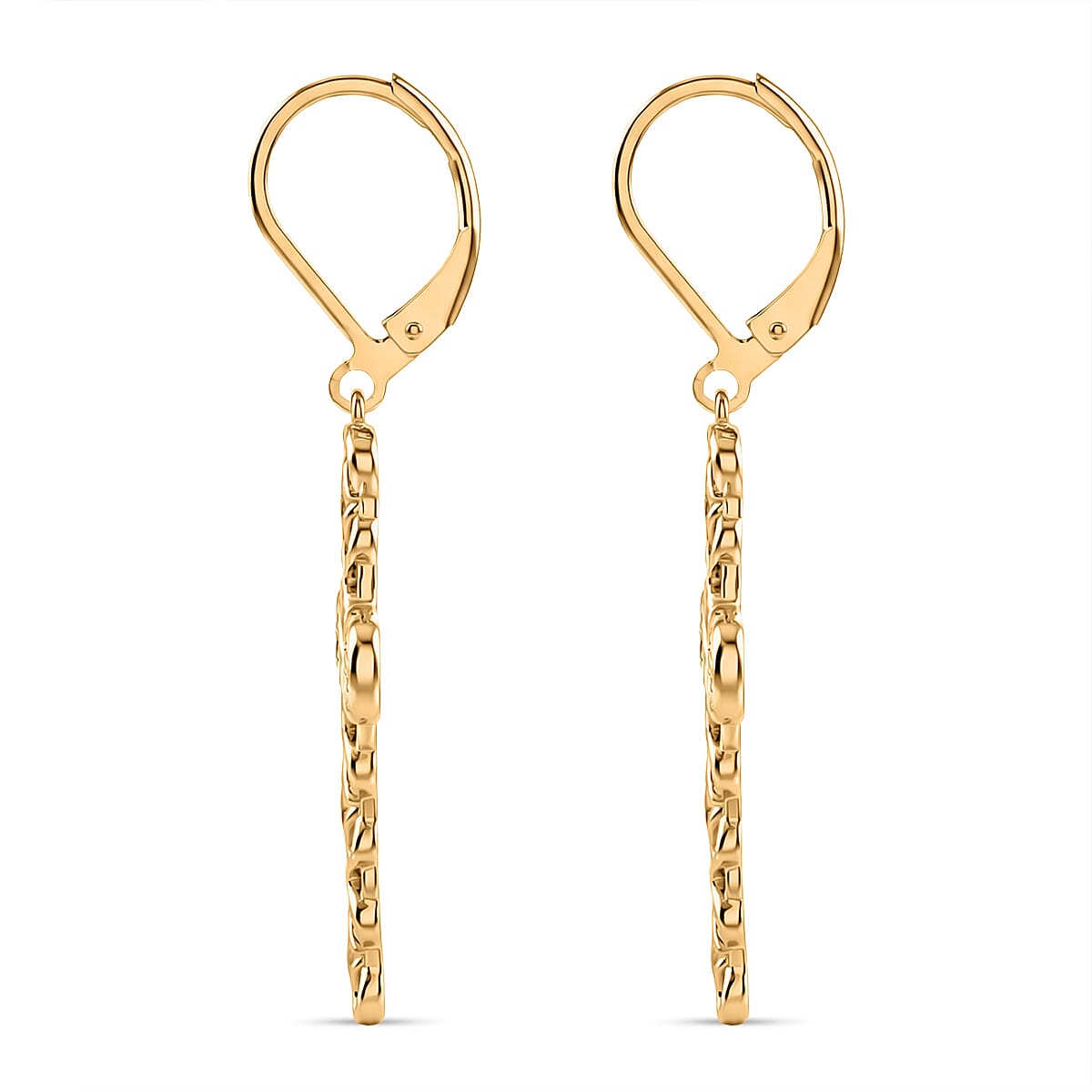 EverTrue Bronzella Collection - Byzantine Link Cross Earring with Lever Back in 18K Gold Plating 8502647 4