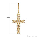 Bronzella Collection - EverTrue Byzantine Link Cross Earring with Lever Back in 18K Gold Plating