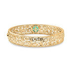Close Out Deal- EverTrue Emeraldine Triplet Quartz Bangle (Size - 7.5) in Yellow Gold Tone 5.00 Ct.