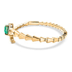 EverTrue Emeraldine Triplet Quartz & White Zircon Full Bangle (Size - 7.5) in Yellow Gold Plated 6.82 Ct.