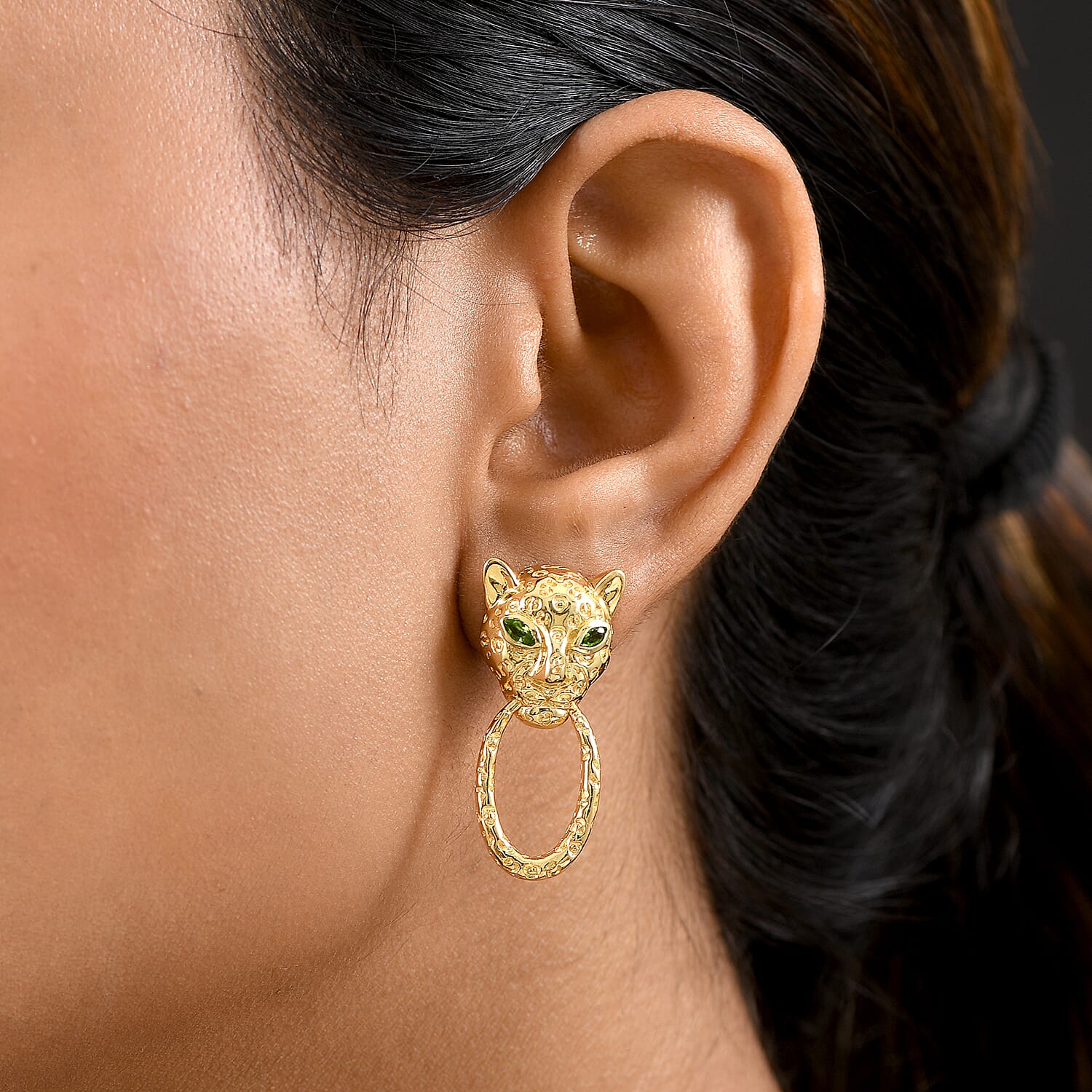 Designer Inspired - Panther Earring in Yellow Gold Plated 8236126 3