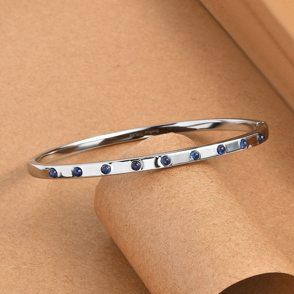 Close Out Deal - Fissure Filled Blue Sapphire Full Bangle (Size 7.5) 8163617 1