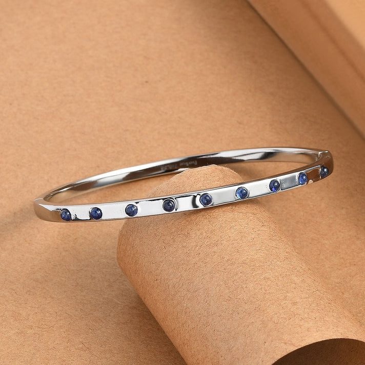 Close Out Deal - Fissure Filled Blue Sapphire Full Bangle (Size 7.5) 8163617 2