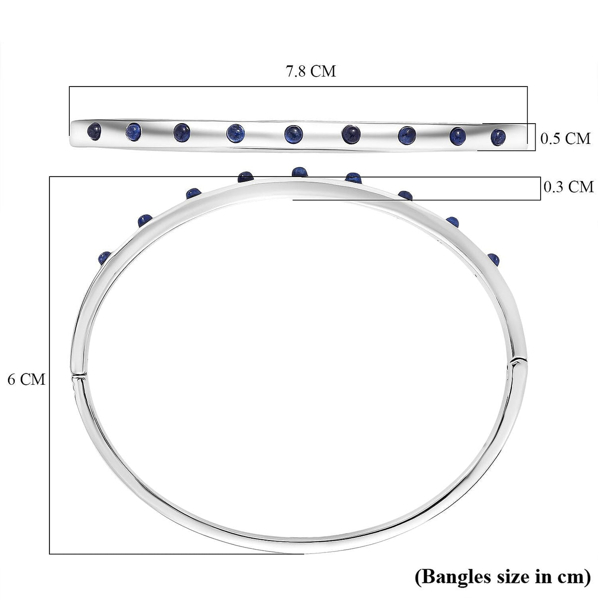 Close Out Deal - Fissure Filled Blue Sapphire Full Bangle (Size 7.5) 8163617 5