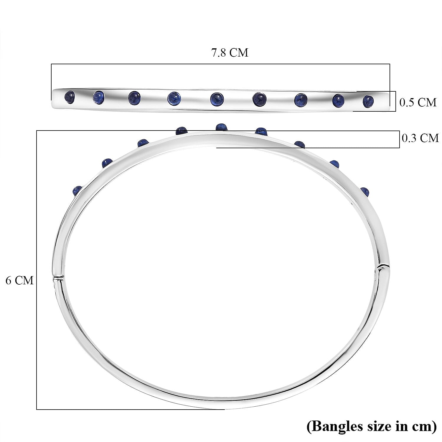 Close Out Deal - Fissure Filled Blue Sapphire Full Bangle (Size 7.5) 8163617 5