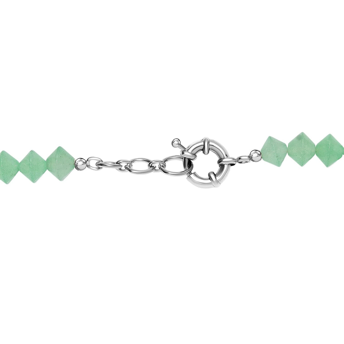 EverTrue Green Aventurine Necklace (Size 20 - 1 Ext) with Senorita Clasp in Platinum &amp; Yellow Gold Tone 220.00 Ct. 8267445 4