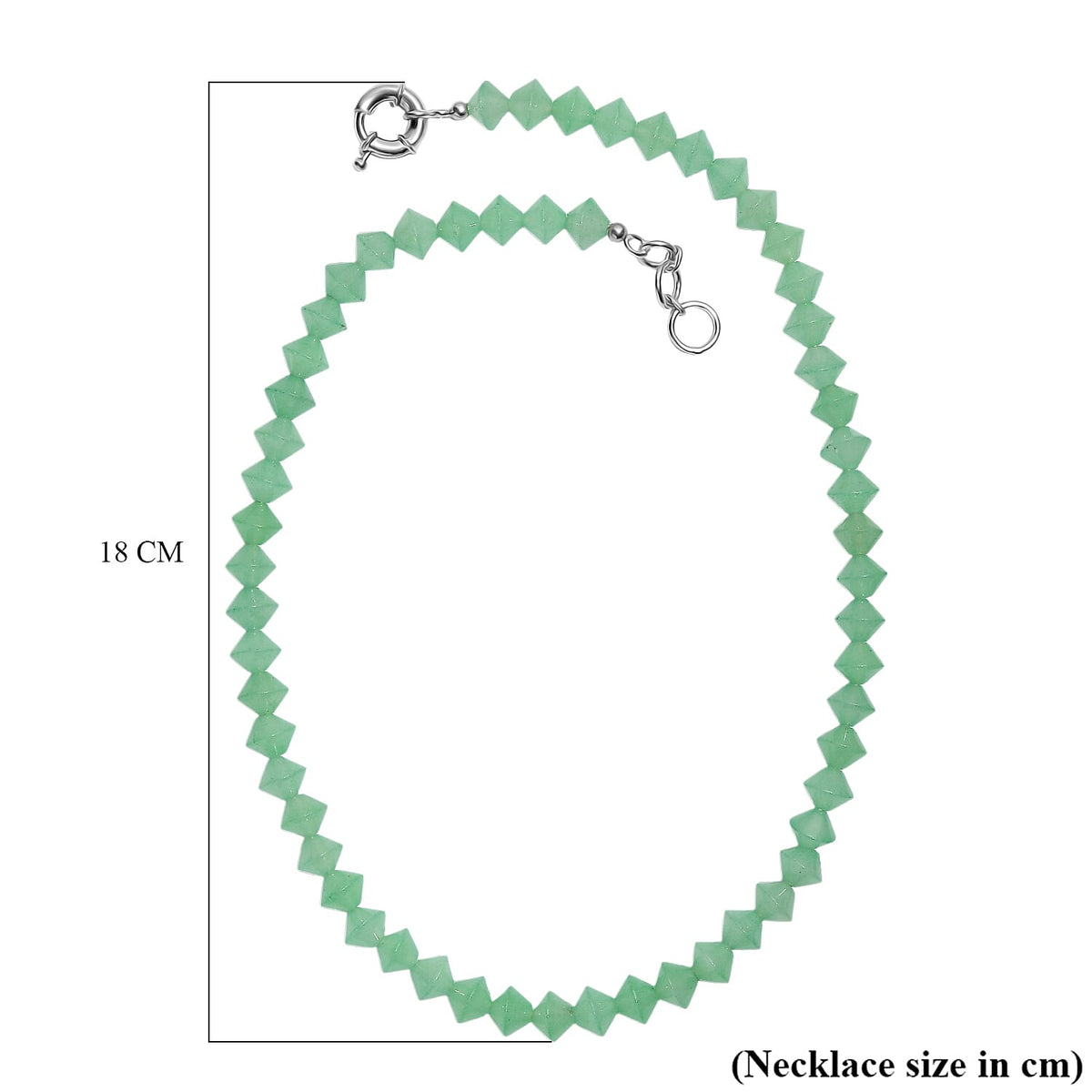 EverTrue Green Aventurine Necklace (Size 20 - 1 Ext) with Senorita Clasp in Platinum &amp; Yellow Gold Tone 220.00 Ct. 8267445 5