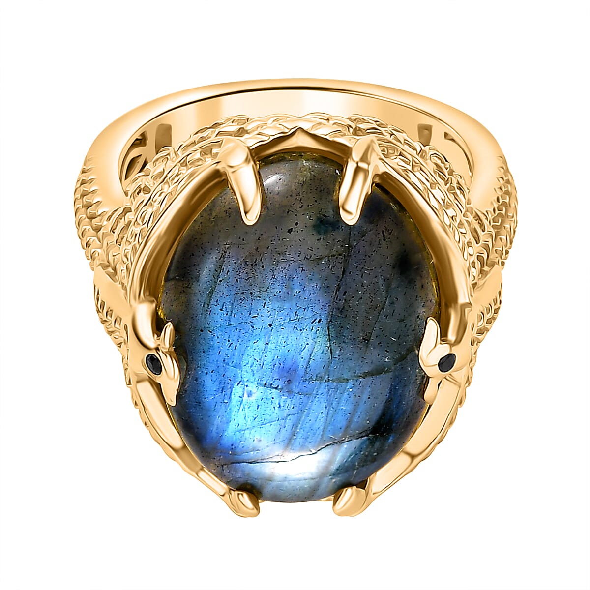 EverTrue Labradorite &amp; Black Spinel Ring in Yellow Gold Plated 11.72 Ct. 8277040 0