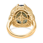 EverTrue Labradorite & Black Spinel Ring in Yellow Gold Plated 11.72 Ct.