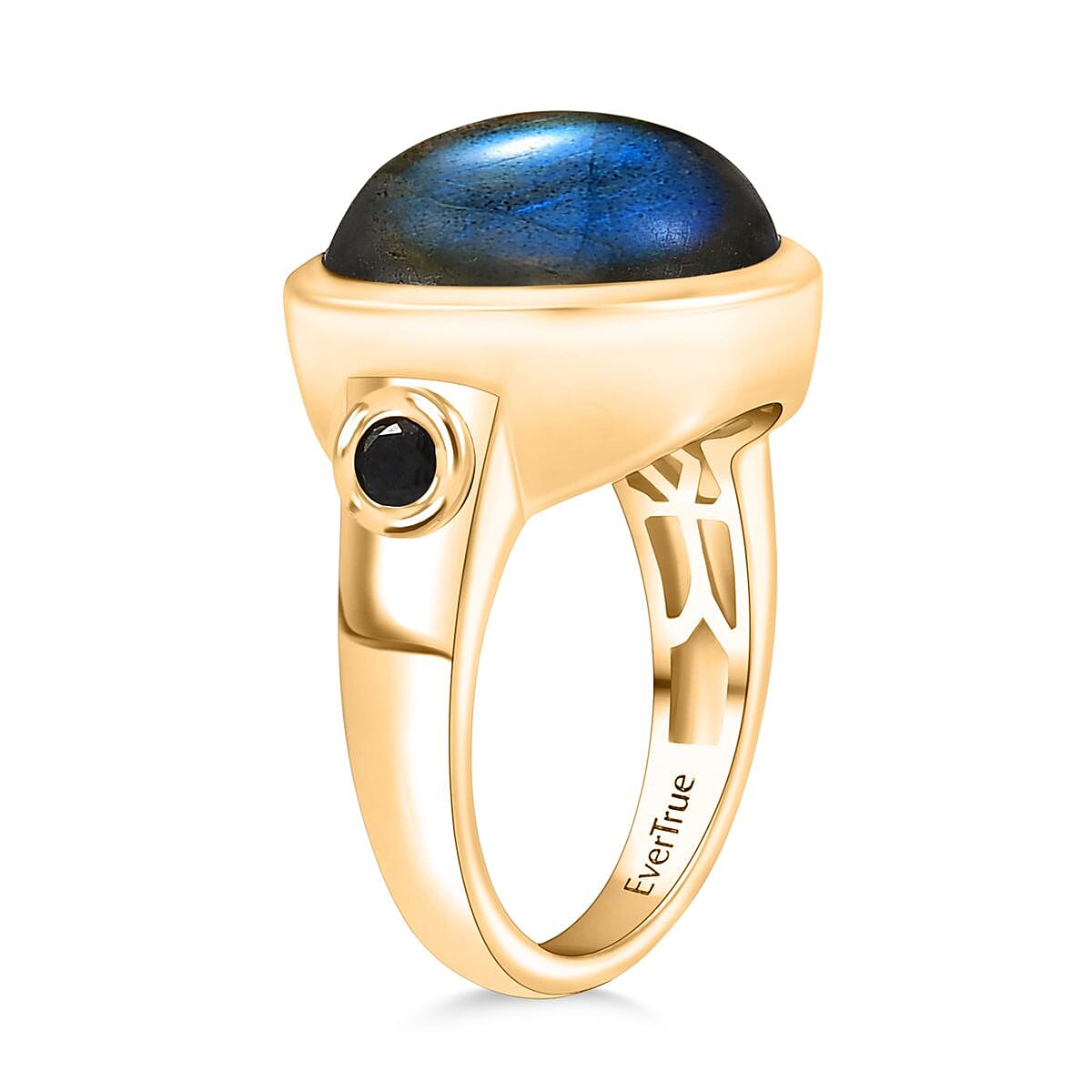 EverTrue Labradorite &amp; Black Spinel Ring in Yellow Gold Plated 10.42 Ct. 8261291 4