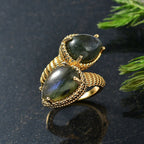 EverTrue Labradorite Bypass Ring in Yellow Gold Plated 10.52 Ct.