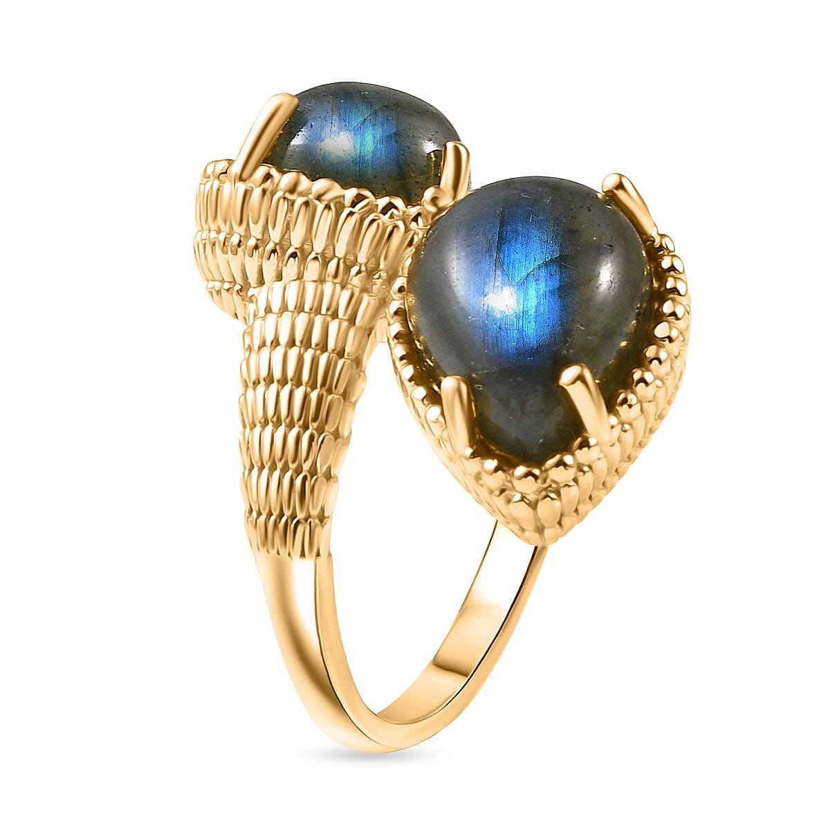 EverTrue Labradorite Bypass Ring in Yellow Gold Plated 10.52 Ct. 8264678 3