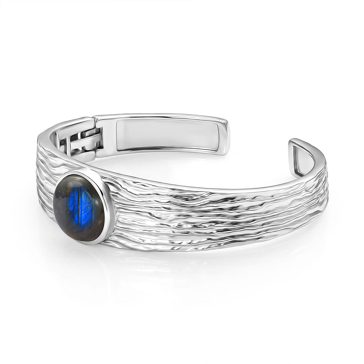 EverTrue Labradorite Cuff Bangle (Size - 7.5) 11.66 Ct. V32373747 4