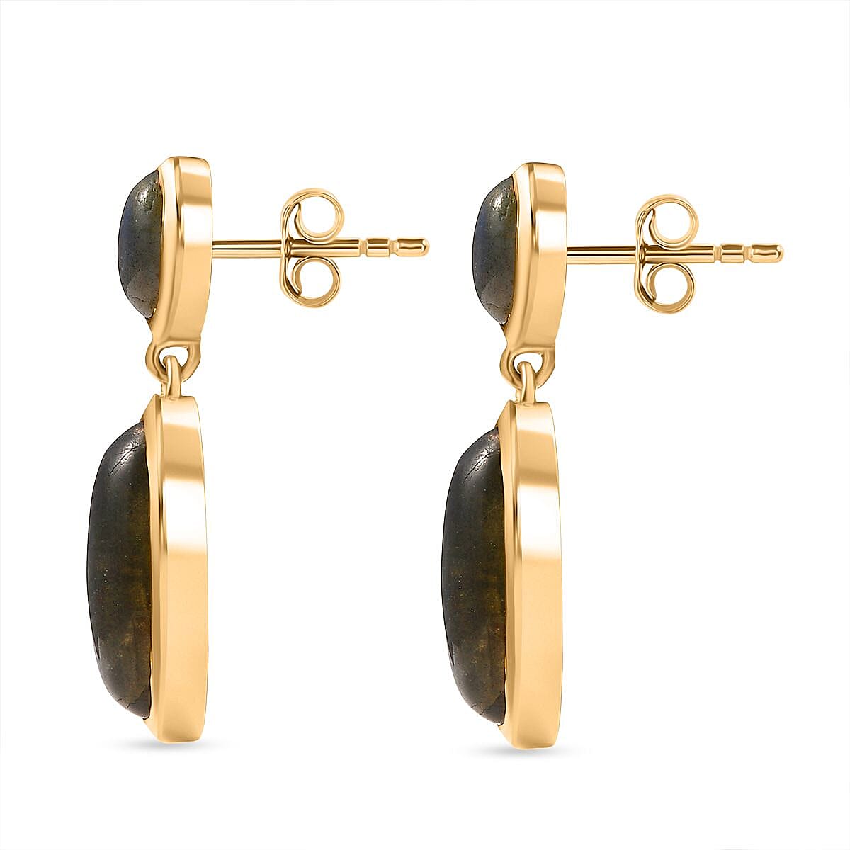 EverTrue Labradorite Dangling Earring in Yellow Gold Plated 10.41 Ct. 8261362 3