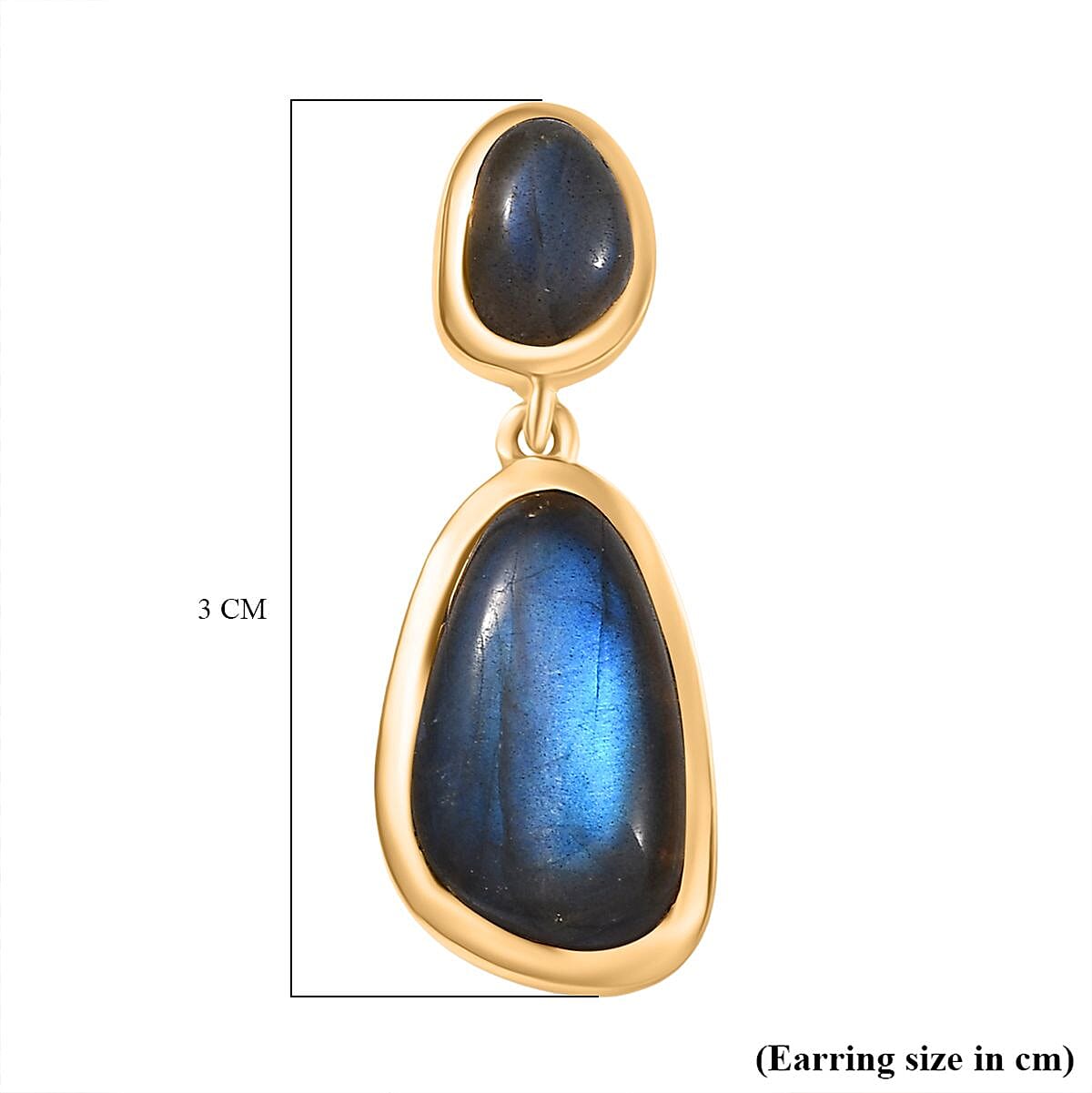 EverTrue Labradorite Dangling Earring in Yellow Gold Plated 10.41 Ct. 8261362 5