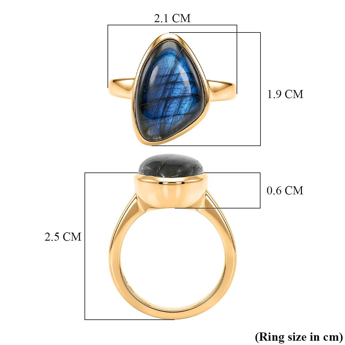 EverTrue Labradorite Fancy Ring Pure Yellow Brass  7.072  Ct. 8479456 6