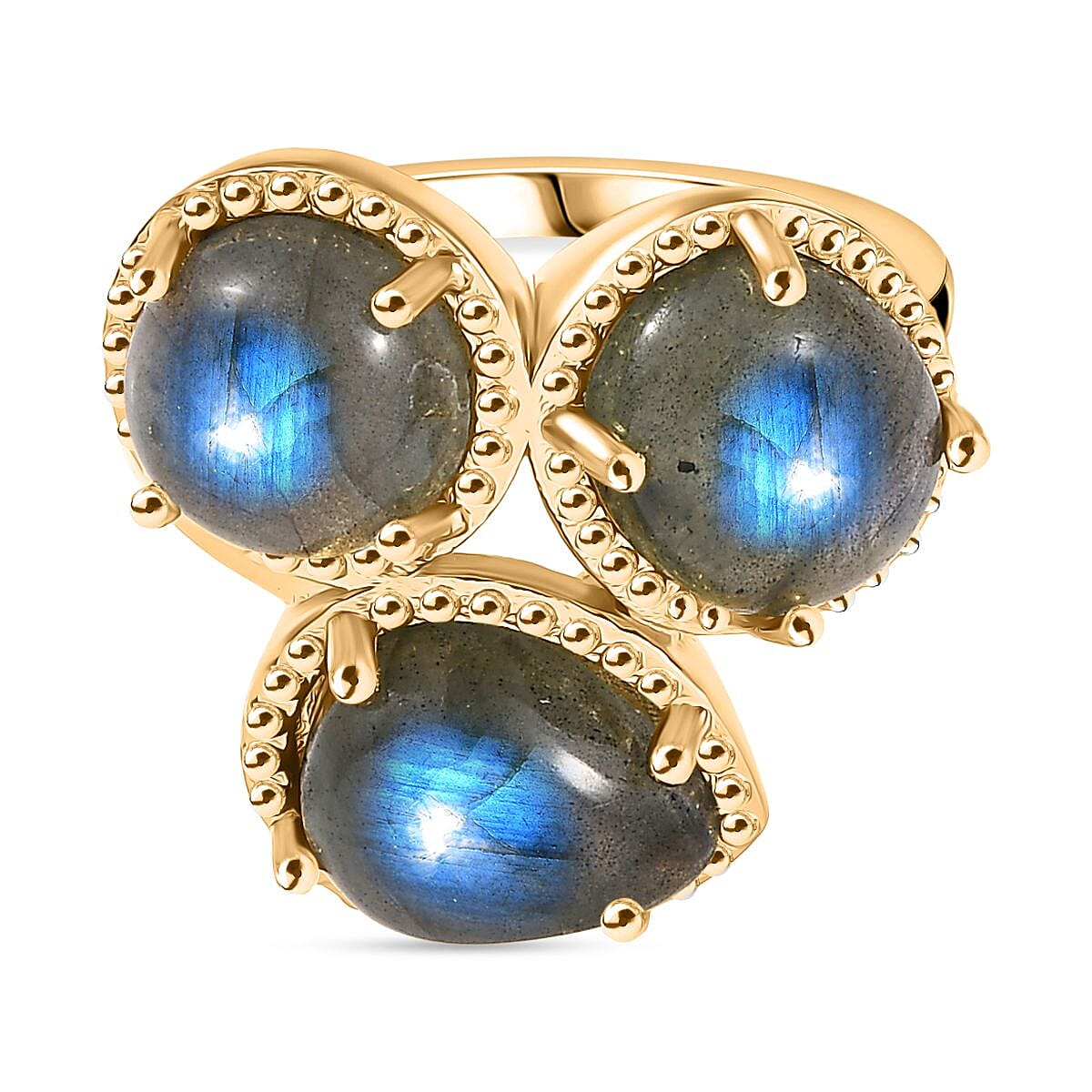 EverTrue Labradorite Ring in Yellow Gold Plated 7.37 Ct. 8262721 0