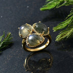 EverTrue Labradorite Ring in Yellow Gold Plated 7.37 Ct.