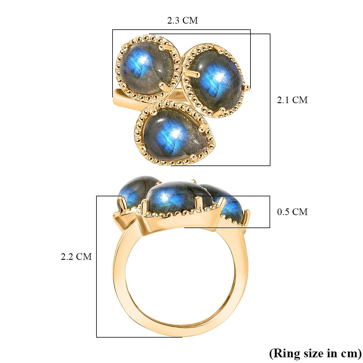 EverTrue Labradorite Ring in Yellow Gold Plated 7.37 Ct. 8262721 5