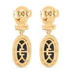 EverTrue Labradorite & Lagoon Turquoise Stud Push Post Earring in Yellow Gold Plated 5.12 Ct.