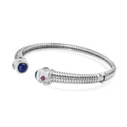 EverTrue Labradorite & Rhodolite Garnet Full Bangle (Size 7.5) 4.26 Ct.