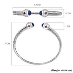 EverTrue Labradorite & Rhodolite Garnet Full Bangle (Size 7.5) 4.26 Ct.