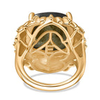 EverTrue Labradorite Solitaire Ring in Yellow Gold Plated 12.06 Ct.