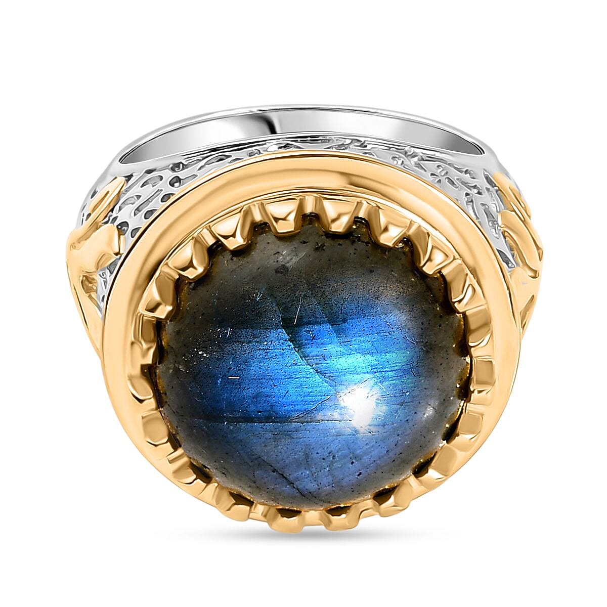 EverTrue Labradorite Solitaire Ring in Yellow Gold Plated 9.72 Ct. 8261270 0