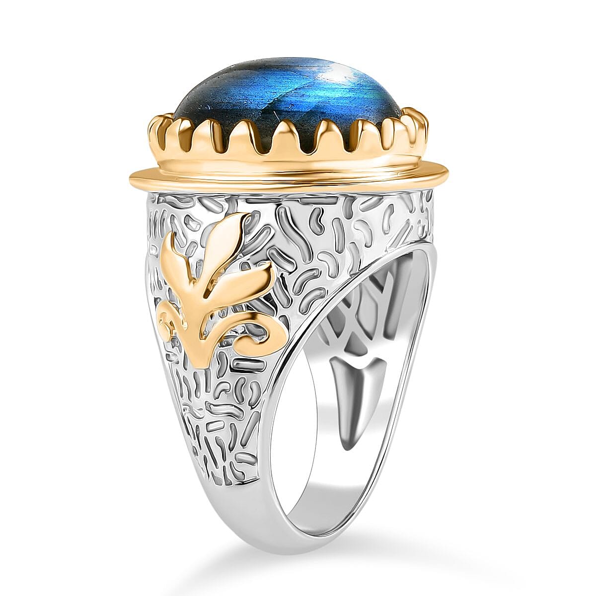 EverTrue Labradorite Solitaire Ring in Yellow Gold Plated 9.72 Ct. 8261270 4