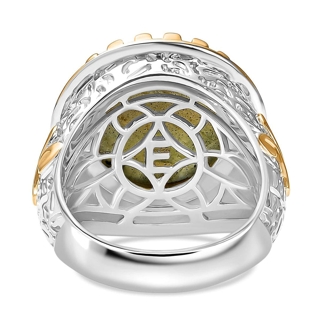 EverTrue Labradorite Solitaire Ring Pure Yellow Brass  9.727  Ct.