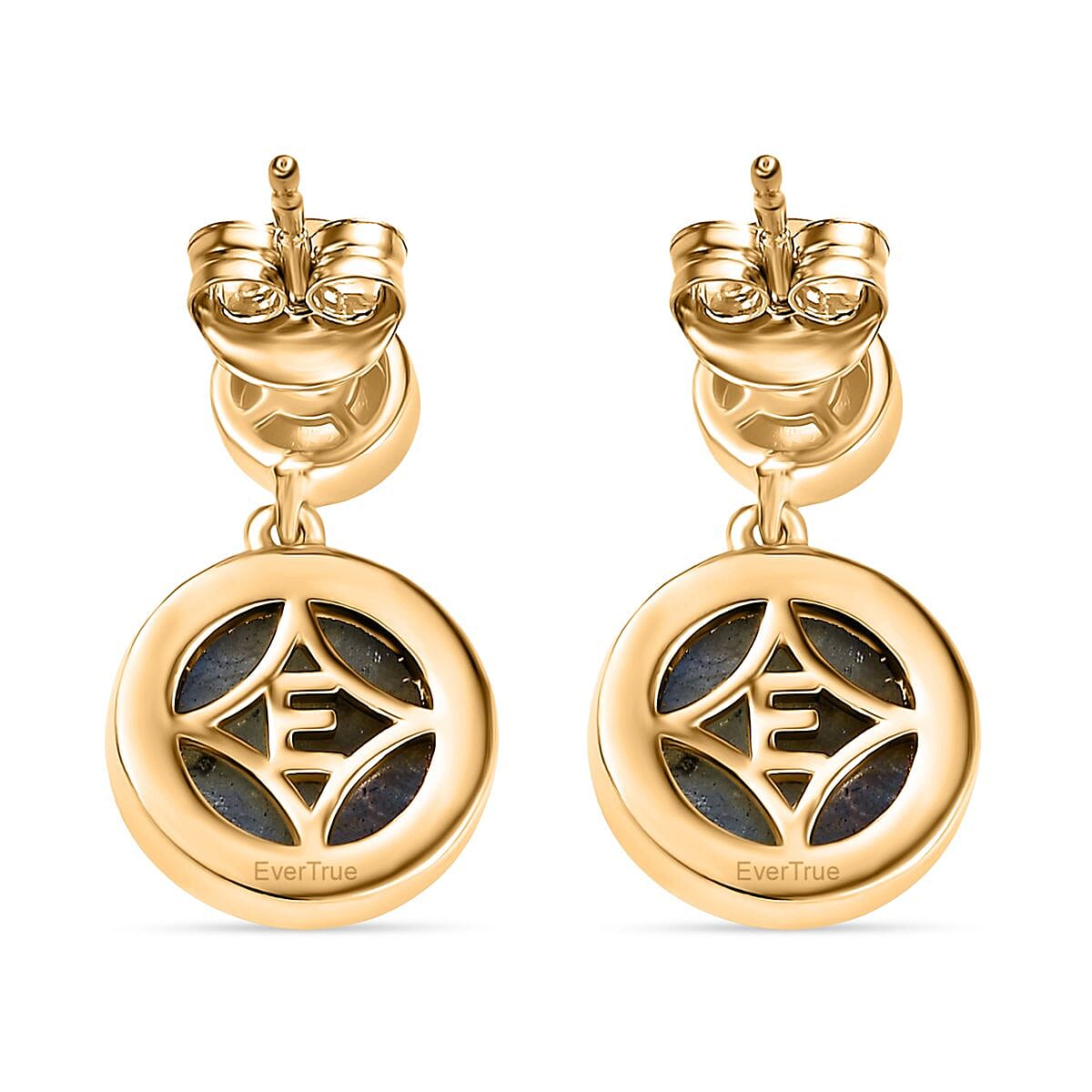 EverTrue Labradorite Solitaire Stud Push Post Earring in Yellow Gold Plated 8.35 Ct. 8262737 4