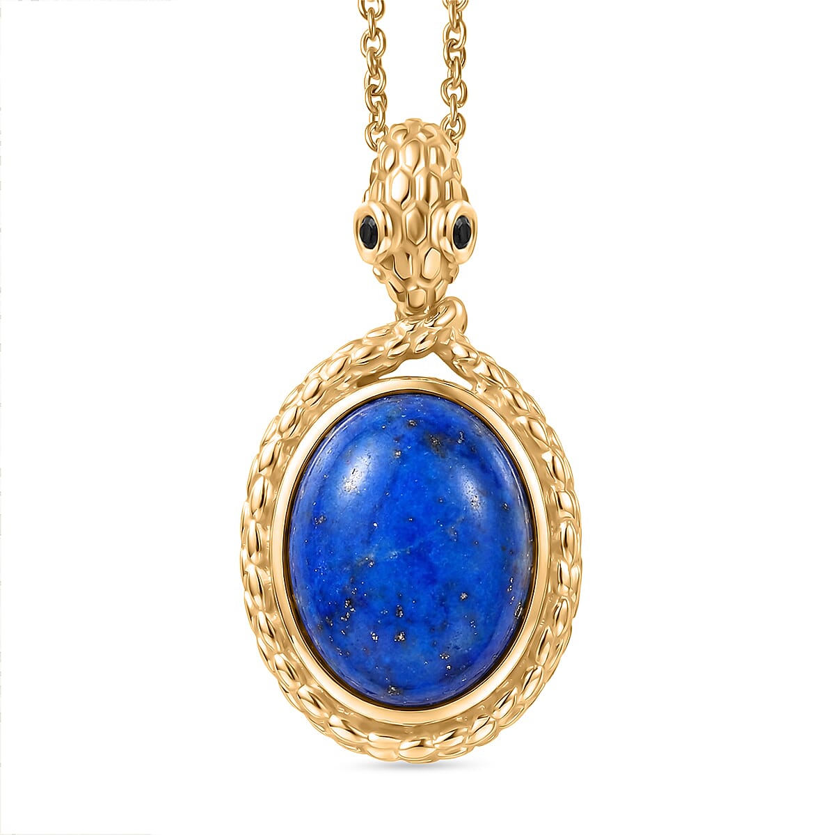 Lapis Lagoon &amp; Black Spinel Pendant with Chain (Size 20) 12.46 Ct. 4430961 0