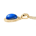 Lapis Lagoon & Black Spinel Pendant with Chain (Size 20) 12.46 Ct.