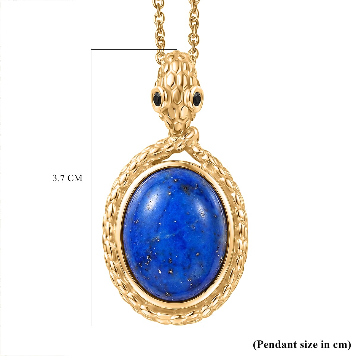 Lapis Lagoon &amp; Black Spinel Pendant with Chain (Size 20) 12.46 Ct. 4430961 7