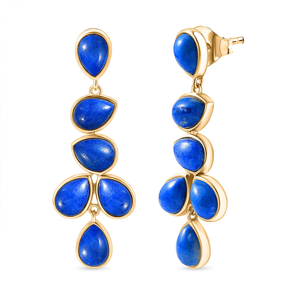 Lapis Lagoon Cluster Earring in Yellow Gold Tone 18.14 Ct. 8299681 0