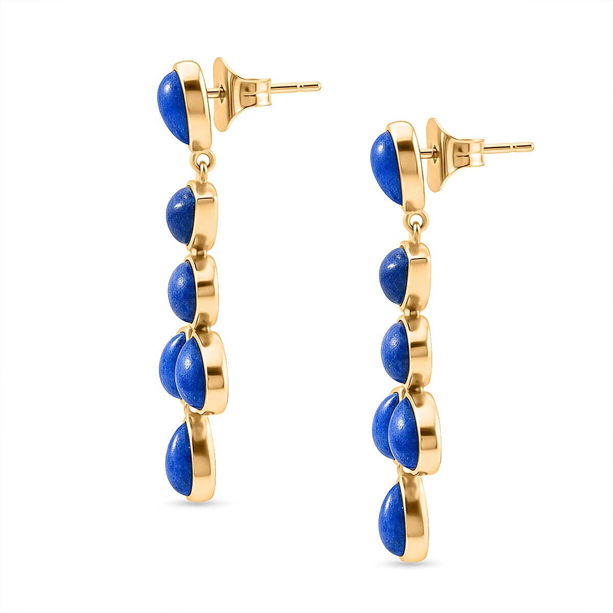 Lapis Lagoon Cluster Earring in Yellow Gold Tone 18.14 Ct. 8299681 4