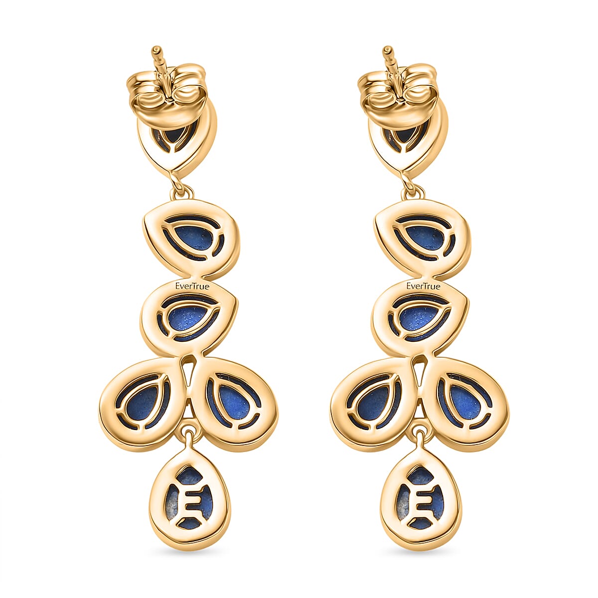 Lapis Lagoon Cluster Earring in Yellow Gold Tone 18.14 Ct. 8299681 5